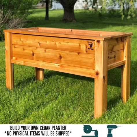 steel elevated planter box|cedar raised planter box with legs.